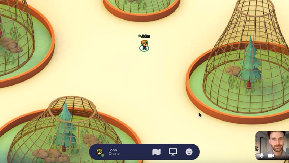 A digital avatar in a game