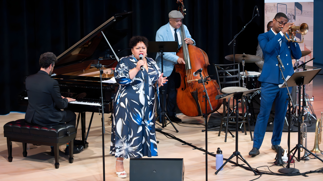Jazz group performs on stage