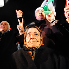 Palestinian women peacefully protest