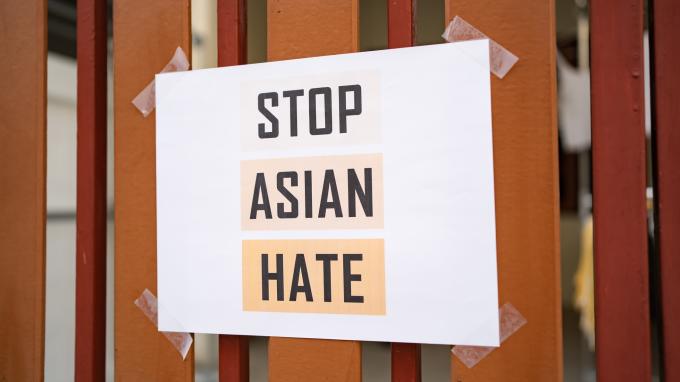 A sign that reads "STOP ASIAN HATE"