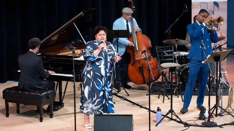 Jazz group performs on stage