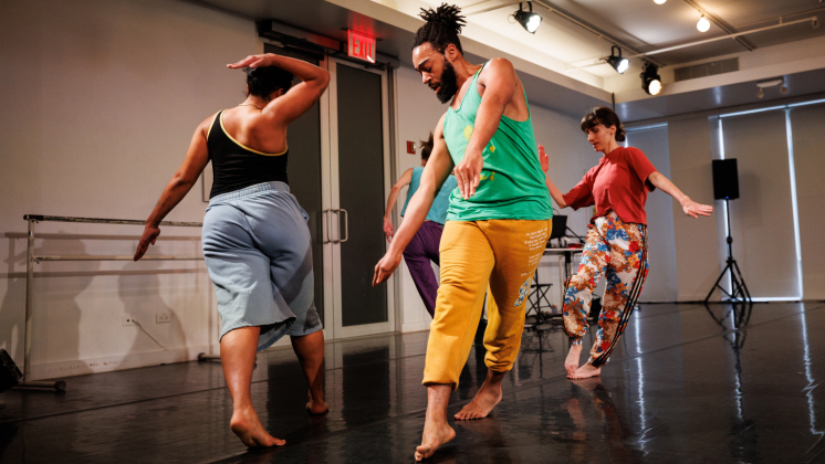 Dancers rehearse in studio